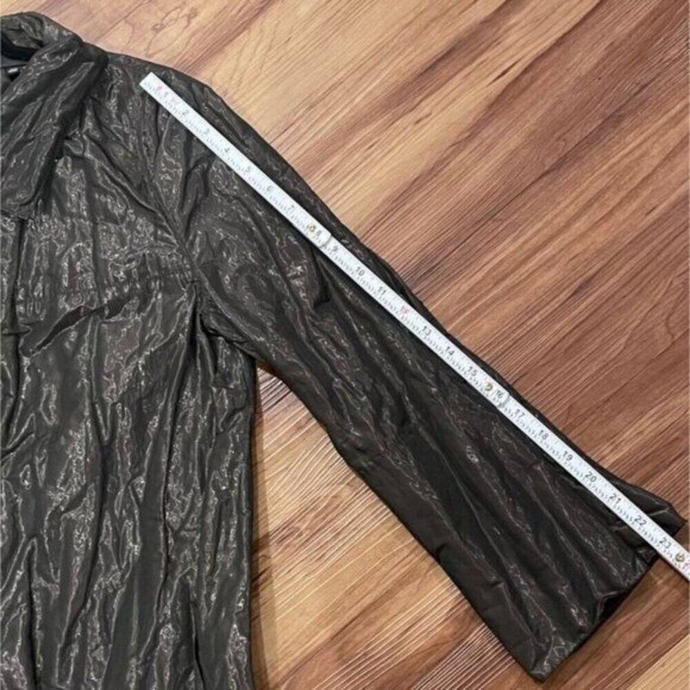 Carlisle Metallic Brown Crinkle Flare Jacket Womens Size 6 Button Down Luxe - Picture 8 of 10